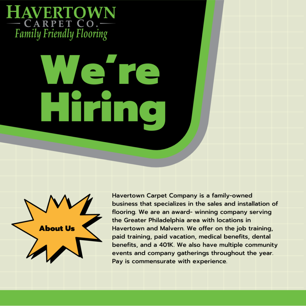 We're hiring | Havertown Carpet