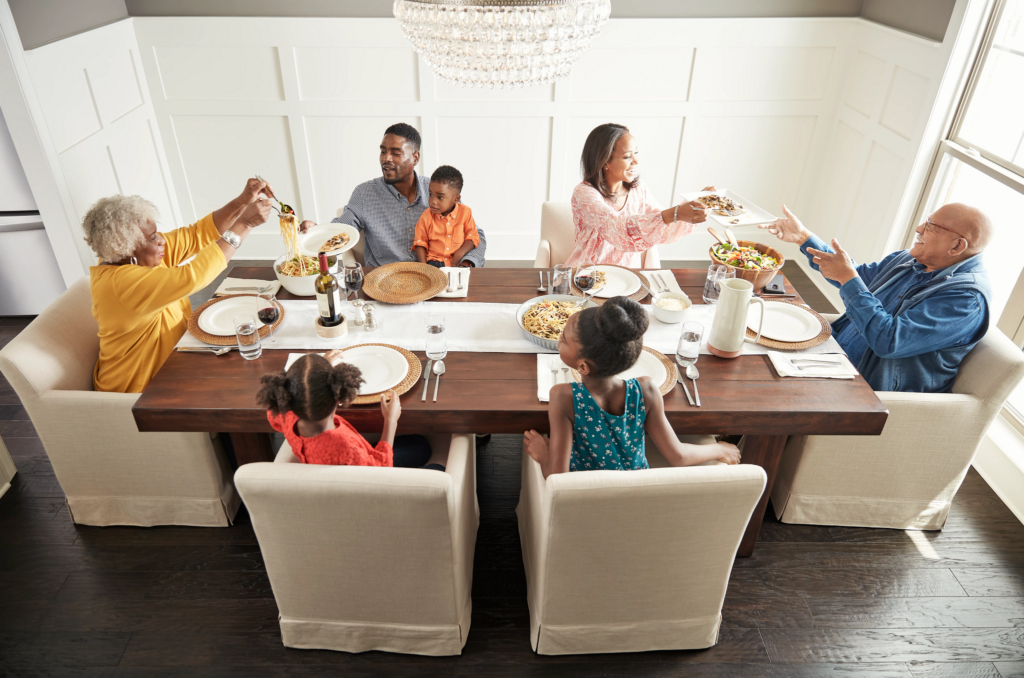 Family enjoying breakfast | Havertown Carpet